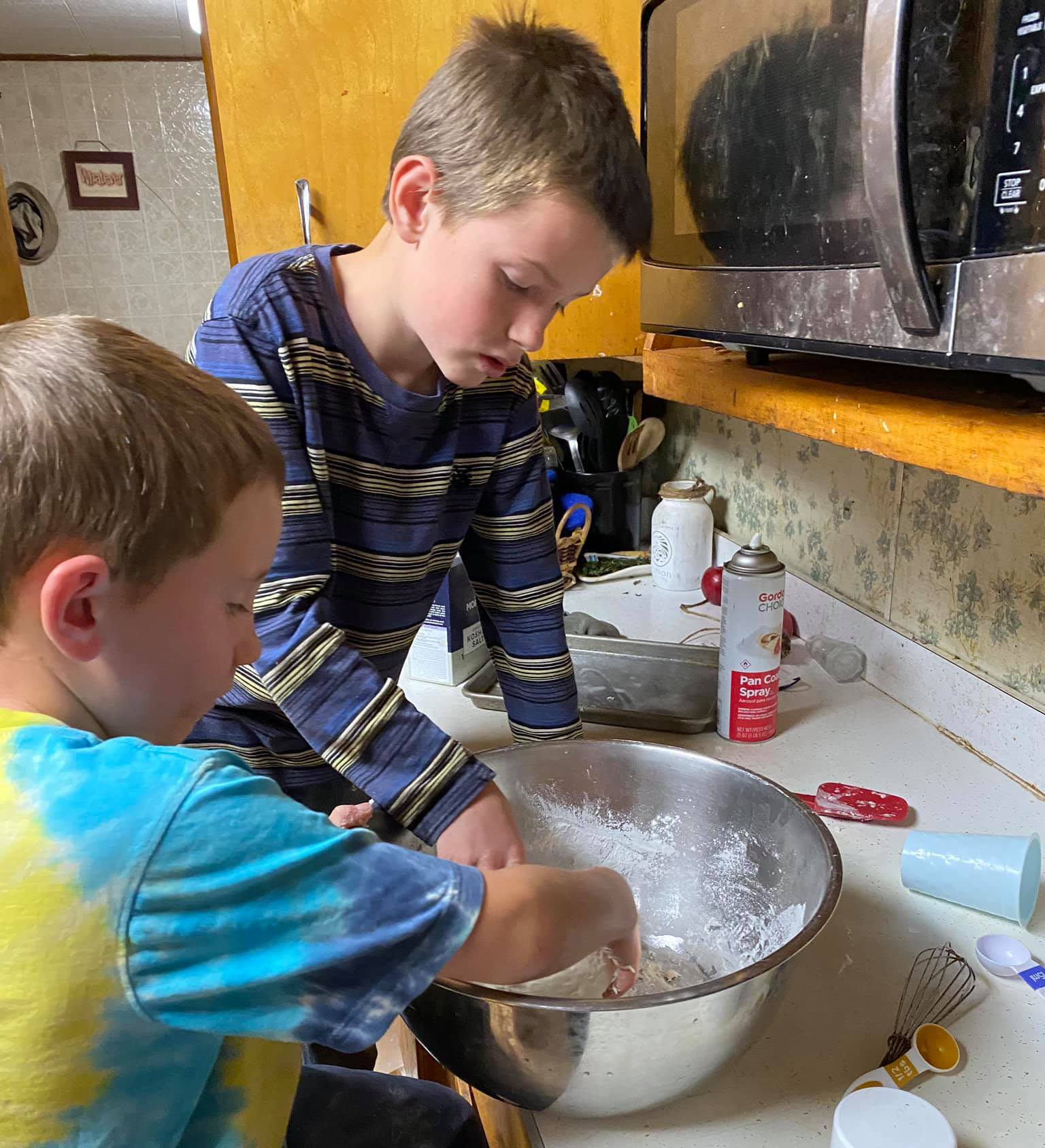 Boys baking in the kitchen